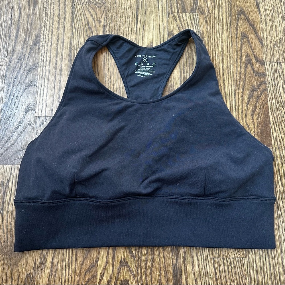 Italic Aura Racerback Sports Bra in black, size XL